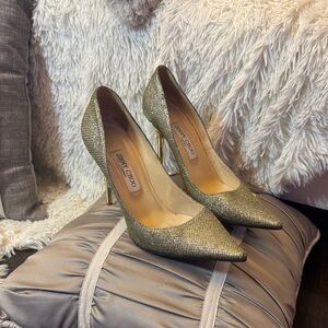 Jimmy Choo Metallic Gold Heels